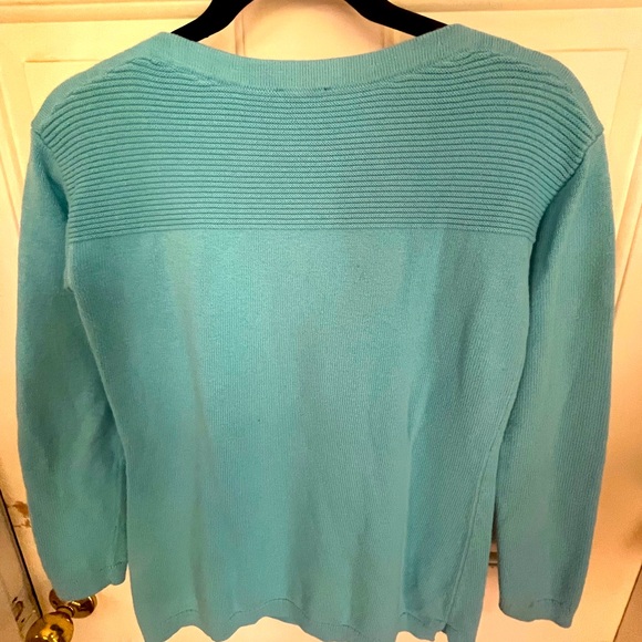 Talbots Long Sleeve Turquoise Sweater - Picture 2 of 9